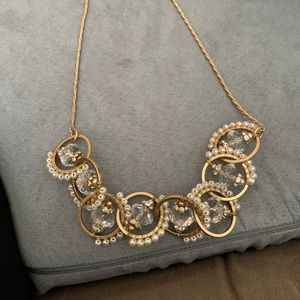 gold pearl and crystal bauble necklace
